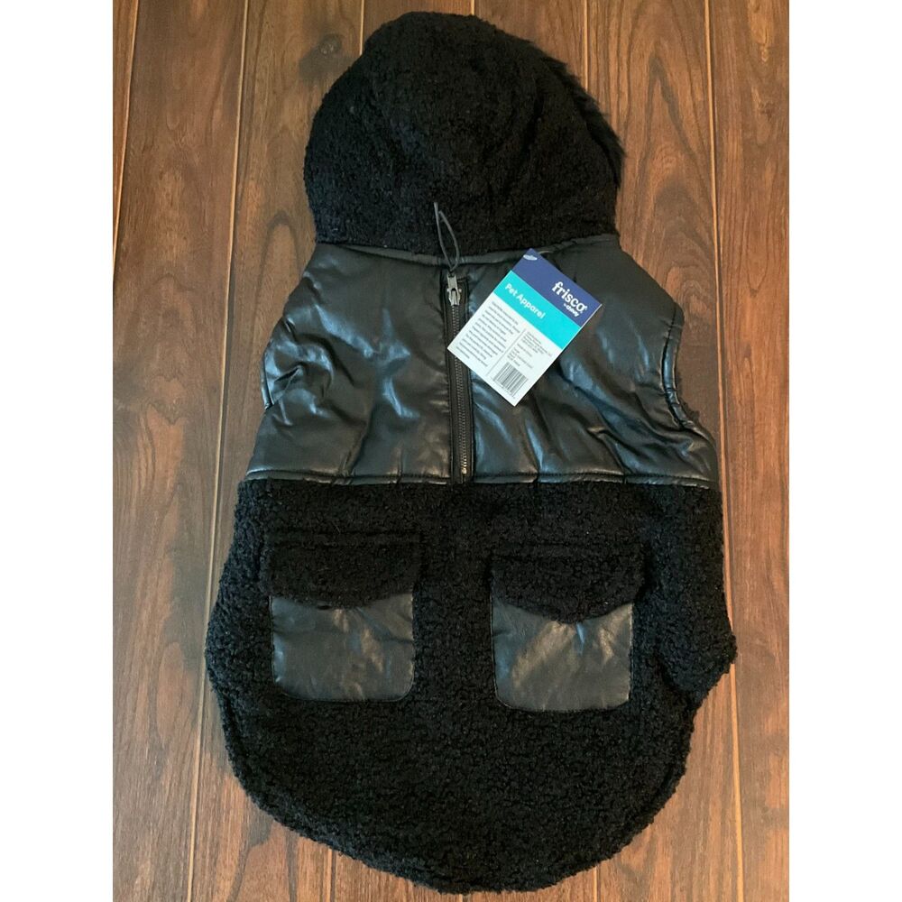 Frisco - Medium Weight - Faux Leather Hooded Dog/Cat Parka - Brand New!